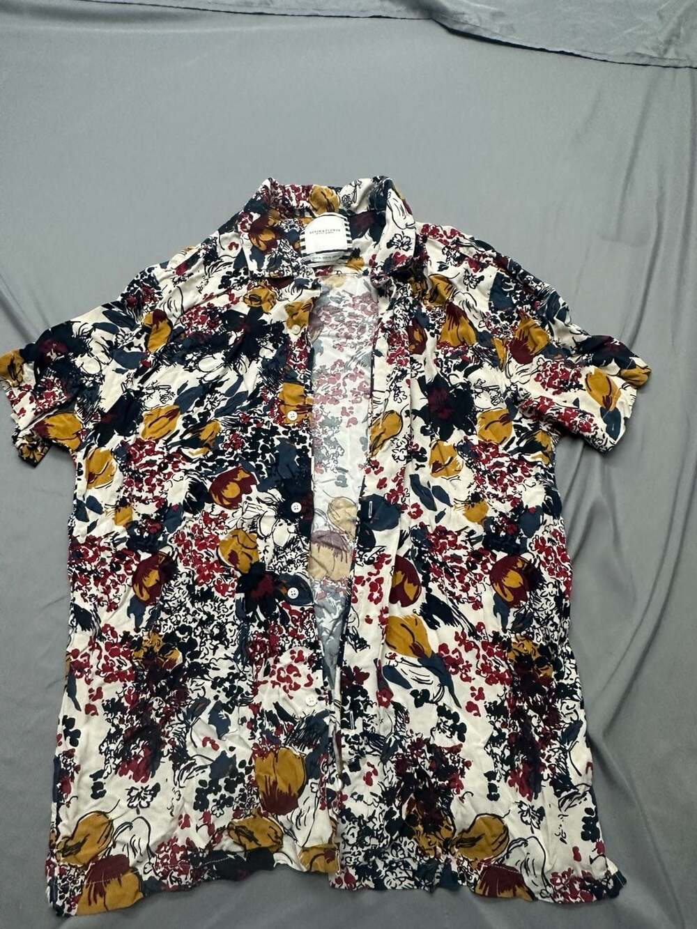 Denim & Flower Ricky Singh Men's  Short Sleeve Button Down Shirt Size XL